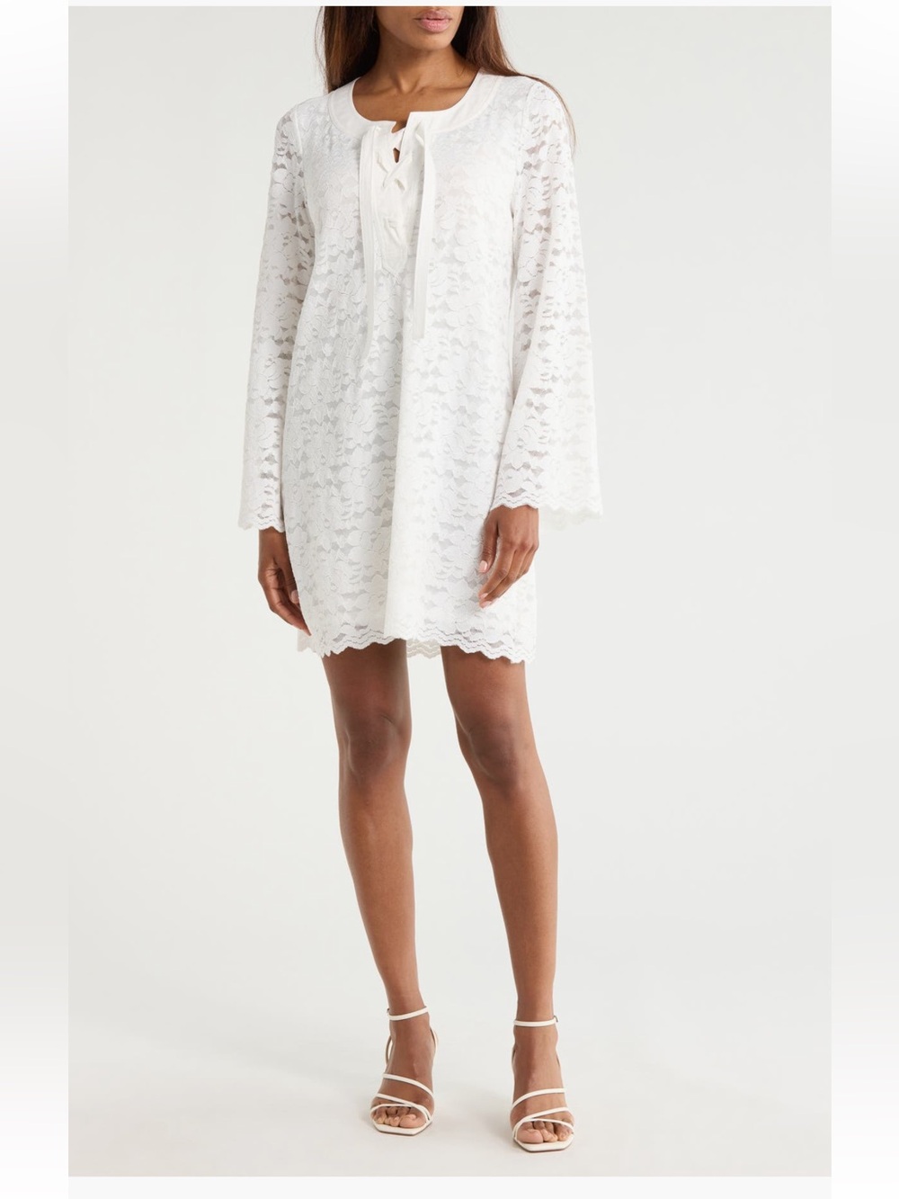 Diane von Furstenberg Parker Long
Sleeve Lace Dress white NWT